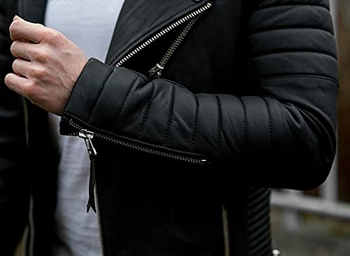 Men Leather Jacket - Lambskin Winter Vintage Motorcycle Biker, Moto Riding & Racing Jacket4