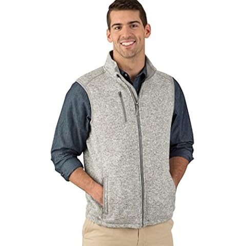 Charles River Apparel Men's Pacific Sweater Fleece Vest, Light Grey Heather, 3XL Cover
