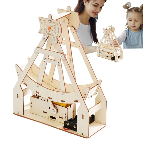 Kit de ensamblaje de barco pirata, kit de construcción de barcos,Material de construcción de buques de madera - Proyecto de experimento científico de la escuela secundaria primaria para niños de 7 a 1