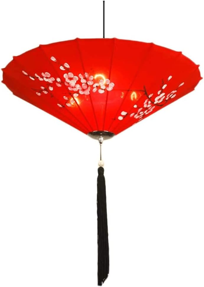 LIOONS Chinese Lanterns, Hand-Painted Creative Umbrella Lantern Indoor Lighting Embedded Ceiling Paper Lanterns Paper Lantern Lamp