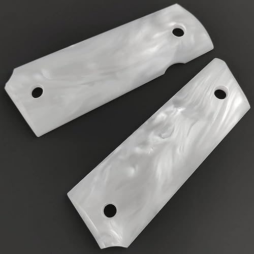 Miniatura 6 de Cool Hand 1911 Grips, Full Size Government Commander, High Polished Synthetic BlackWhite Pearl, Screws Included, Ambi Safety Cut