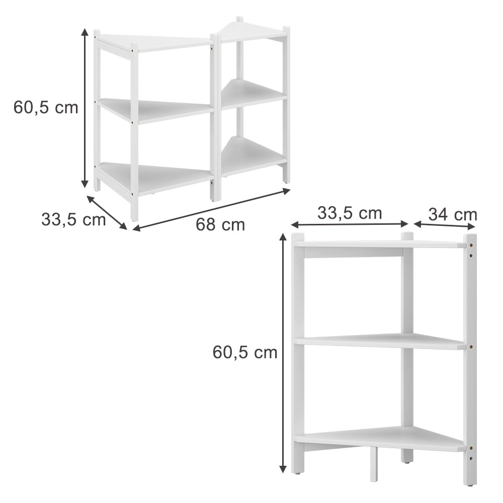 Vicco Mobiletto per lavabo Zeno, Bianco, 68 x 60.5 cm Set di 2, per la conservazione di accessori da bagno sotto il lavandino