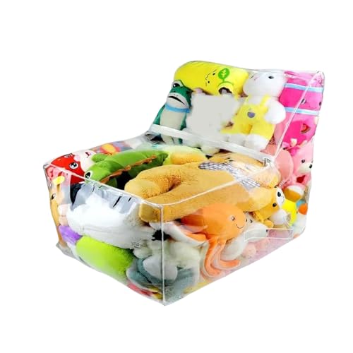 Puf para animales de peluche transparente | Cubierta de silla de beanbag acolchada impermeable - asiento organizador de felpa con bisagras para la clase de esquina doméstica