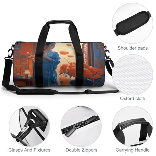 Sac de voyage oriental en toile de coton blanche de haute qualité 45cm
