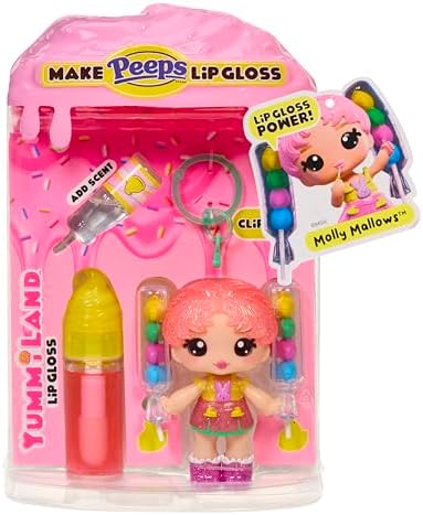 Yummiland x PEEPS Lip Gloss Doll- Molly Mallows with Scented Lip Gloss, Ages 4+