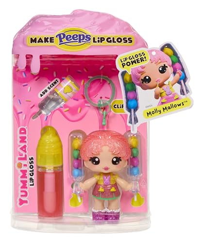 Yummiland x PEEPS Lip Gloss Doll- Molly Mallows with Scented Lip Gloss, Ages 4+