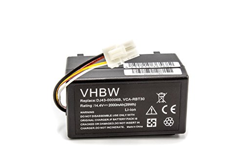 vhbw Batería Compatible con Samsung Navibot Pop out SR10F71UB, Pop out VR10F71UCBC Robot Limpieza (2000 mAh, 14,4 V, Li Ion)