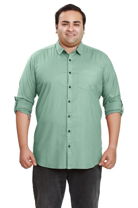 Image of BE ACTIVE Plus Size Lycra Cotton Satin for Men Shirts|| All Plus Size Men|| Cotton Stylish Full Sleeves Shirt for Men