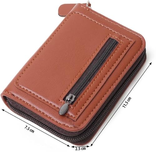 Image of Slim Skinny Fit Card Wallet for Men and Women (74 Small Chain Card brownnH)