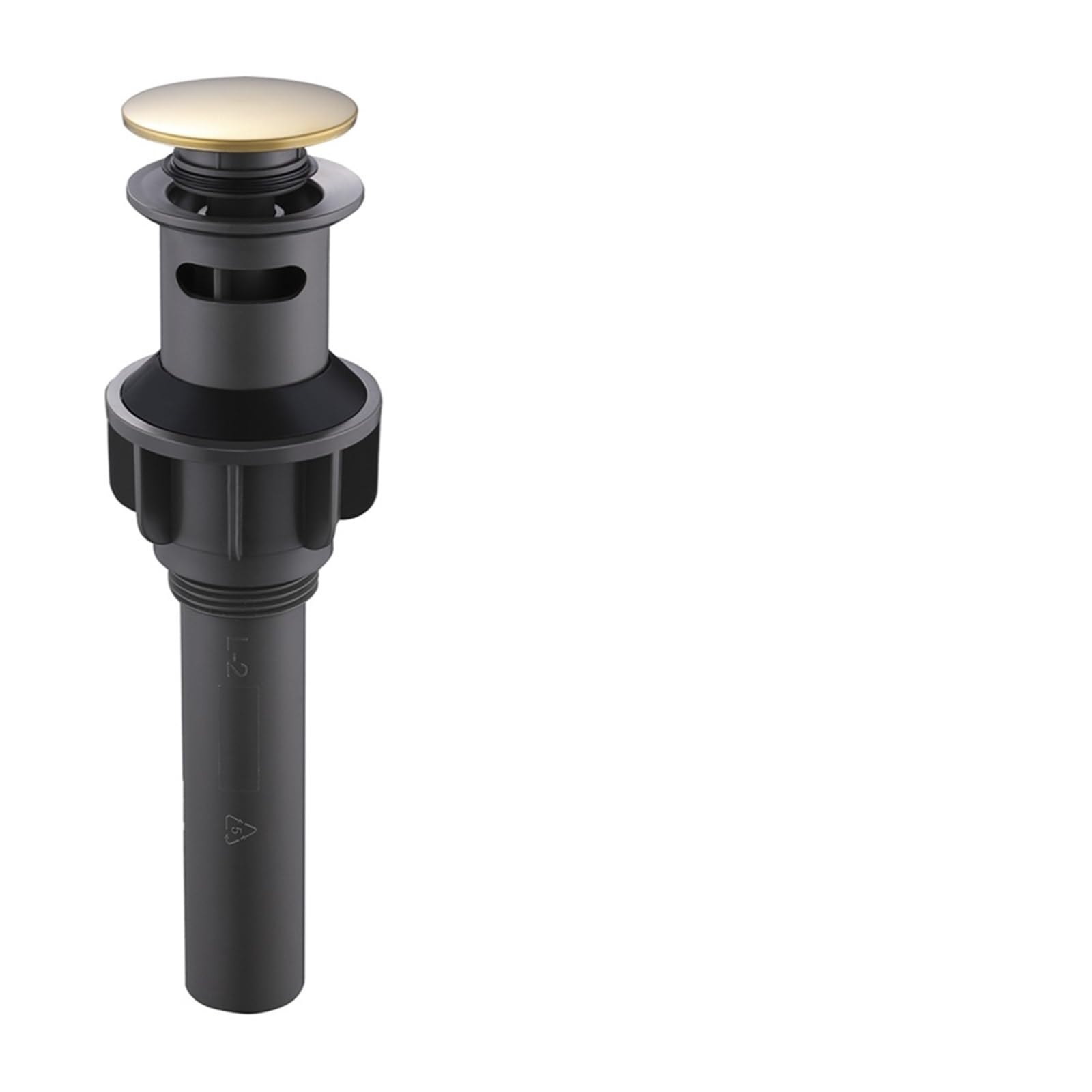 Rtbvghjik Brushed Gold Stainless Steel Pop Up Sink Drain Stopper With Overflow Matt Black Lavatory Basin Filter Bathroom Faucet Accessories For Bathroom Sinks(Brushed Gold)
