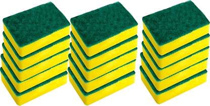Multipurpose Scrub Pad with Sponge Pad 2 in 1 Kitchen Scrubber Non-Scratch Suitable for Dish/Utensils/Tiles/WashBasin 3 Times Softer and Better Than Normal Scrubber Pad (Pack of 15)