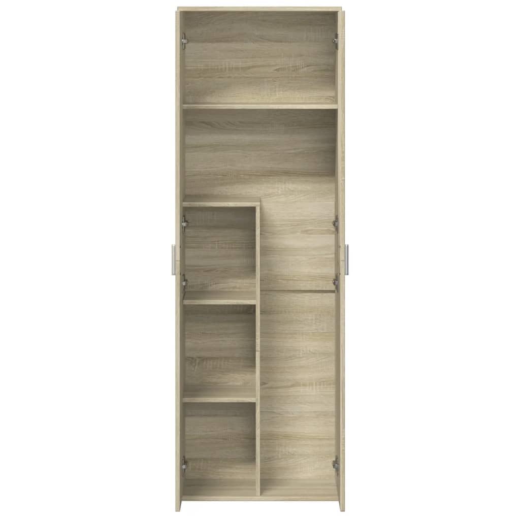 Armario Multiusos de 2 Puertas, Armario de Limpieza y Almacenaje, Madera de Ingeniería Roble Sonoma, 60x35x180 cm