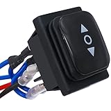 TWTADE Momentary Polarity Reverse Switch Waterproof DC 12V 10A Control Motor for Hoist, Crane, Linear Actuator 6 Pin 3 Position (ON)-Off-(ON) AC 110V-220V Rocker Toggle Switch with Wire KCD4-223-JT