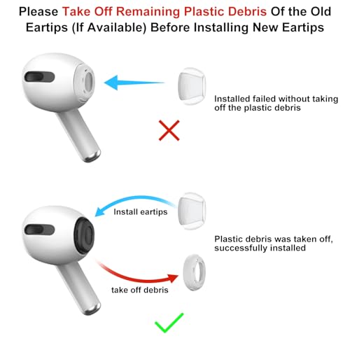 Image of 3 Pairs Replacement Ear Tips for AirPods Pro and 2nd Generation with Noise Reduction Hole, Silicone Ear Tips for AirPods Pro with Portable Storage Box and Fits in Charging Case (S /M /L, Clear)