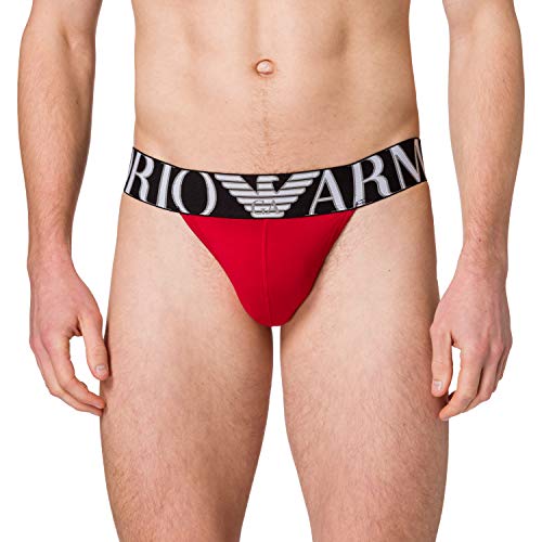 Emporio Armani mens Megalogo Jockstrap Underwear, Poppy, Large US