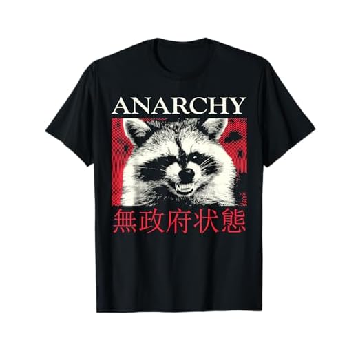 Anarchy Raccoon Japonés Camiseta