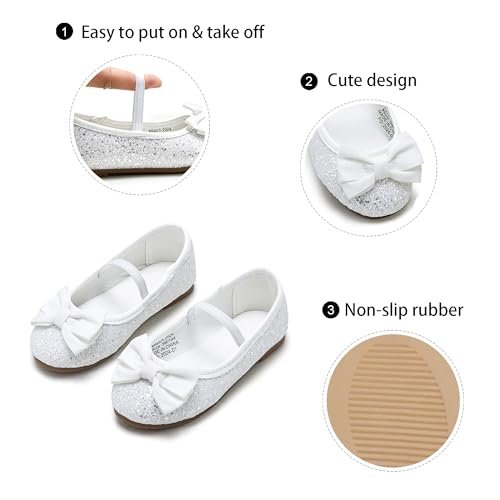 Image of GINFIVE Toddler Girls Dress Shoes Little Girls Mary Janes Ballerina Flats Shoes Toddler