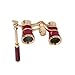 HQRP New Generation Opera Glasses Binocular 3 x 25 w/Crystal Clear Optic (CCO) & Built-in Extendable Handle, Burgundy with Gold Trim