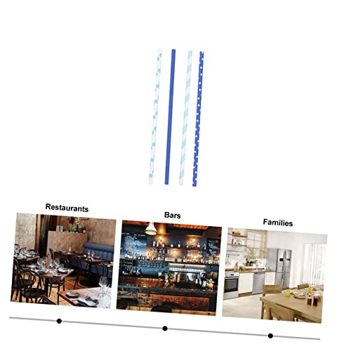 Pitillos de papel azul desechables 200pcs miniatura 5