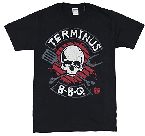 Walking Dead The Mens T-Shirt - Terminus BBQ Skull Image