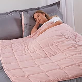Brentfords Weighted Blanket 4kg for Adults Therapy Anxiety Autism Sensory Insomnia Stress Relief, Single - Blush Pink - 125 x 150cm - (Disclaimer Only suitable for age 3+ years)