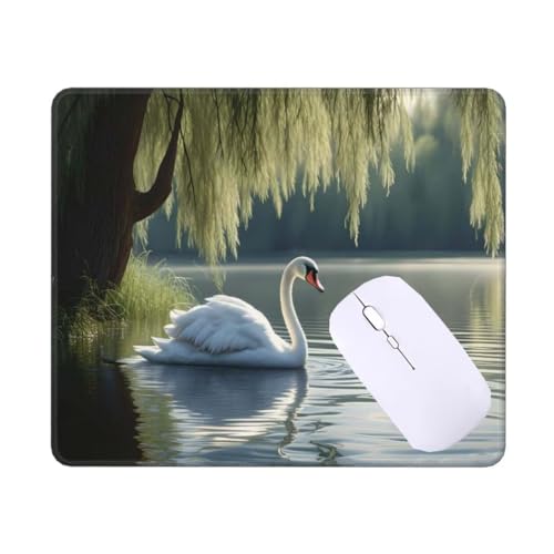 Tapis de souris gaming Lac des cygnes durable avec bord cousu renforcé