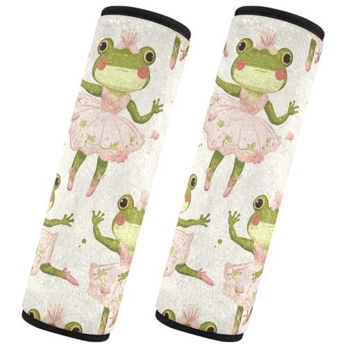 Seat Belt Covers 2 Pack Frog Ballerina Car Seat Strap Covers Super Soft Cute Car Seat Neck Cover for Boys Girls Adults Babies S