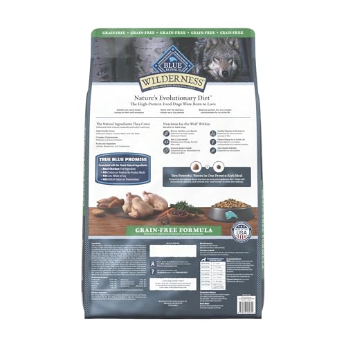 Blue Buffalo Wilderness Adult Hochprotein-Trockenfutter für Hunde mit echtem Huhn, getreidefrei, natürlichen Inhaltsstoffen, Huhn, 10,9 kg Beutel