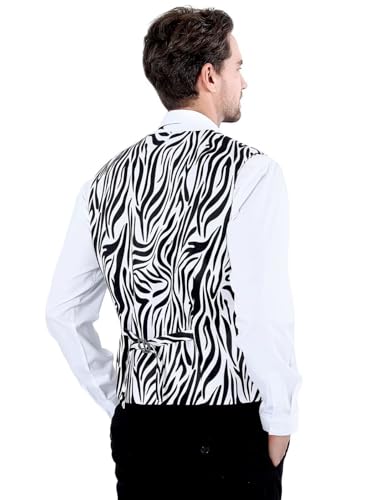 2-Piece Party Suit Vest for Men, Animal Print Waistcoat Vest & Bow Tie4