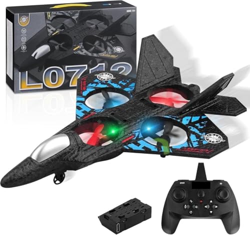 Image of L0712 RC Drone Aircraft with LED Lights, 25cm Length, Remote Control, Rechargeable Battery, Spare Propellers, Ages 14+