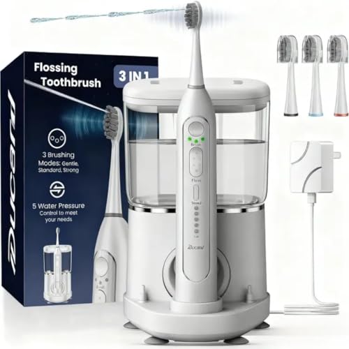 Electric Toothbrush with Water Flosser- Wireless Charging Flossing Toothbrush