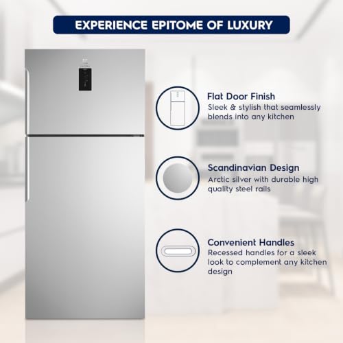 Image of Electrolux 537L 1 Star Inverter Frost Free Double Door Refrigerator, TasteLockAuto & TasteGuard Technology, UltimateTaste 500, ETE5700C-A, Arctic Silver Steel