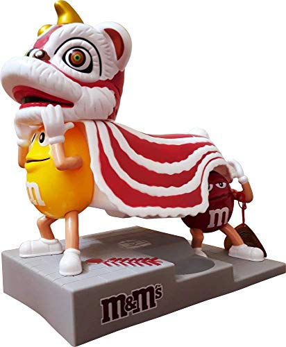 M&M World Candy Dispenser Chinese Lion Dragon with Yellow and Red Characters Limited