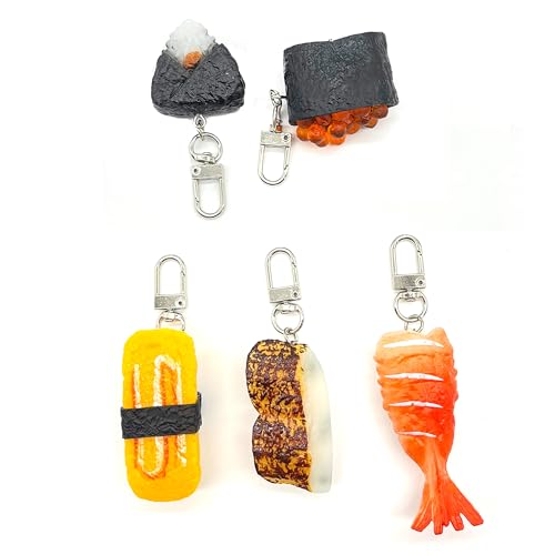 OHYER 5 Stück Künstliche Sushi Simulation Lebensmittel Modell Realistische Lebensechte Künstliche Lebensecht Lebensmittel Requisiten Anzeige mit Schlüsselanhänger Abnehmbare Taschenanhänger (5) OHYER 5 Stück Künstliche Sushi Simulation Lebensmittel Modell Realistische Lebensechte Künstliche Lebensecht Lebensmittel Requisiten Anzeige mit Schlüsselanhänger Abnehmbare Taschenanhänger (5)