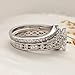 Ssjewel 3 Ct Marquise Cut Diamond Vintage Art Deco Filigree Wedding Band Engagement Ring Set For Women 18K White Gold Plated 925 Sterling Silver Handmade Stackable Anniversary Band Gift For Her