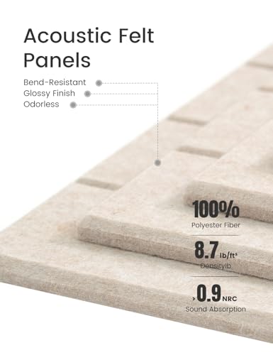 Fluxynara Felt Bulletin Board Tiles -28\"x18\" with 40 Adhesive Tabs, Cork Board Alternative for Office Decor, Push Pin Board Wall Organizer 6-Pack (Oatmeal) - Thumbnail 3