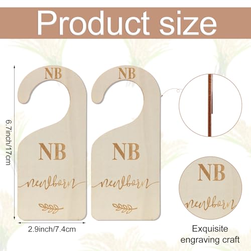 7pcs Baby Closet Dividers, Wooden Nursery Hanger Dividers Infant Wardrobe Separators Toddler Clothes Organizer Dividers for Sorting Clothes from Newborn to 24 Months - Image 3