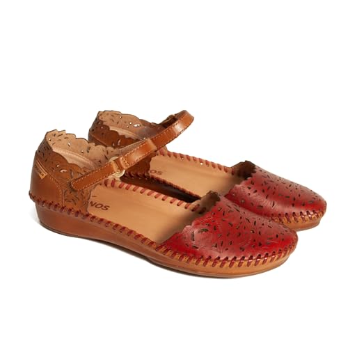 Image of PIKOLINOS P. Vallarta Women's Semi-Open Shoes | Leather | Hook-and-Loop Closure | Mid Heel | Size UK 2-8