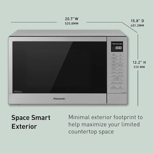 Panasonic NN-SN68KS Compact Microwave Oven with 1200W Power, Sensor Cooking, Popcorn Button, Quick 30Sec & Turbo Defrost, 1.2 cu.ft, Stainless Steel - image 2