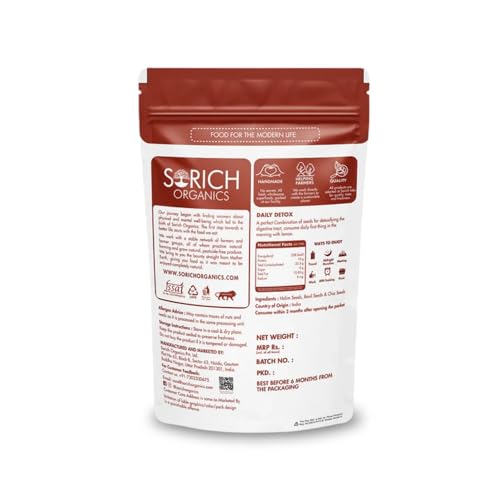 Image of Sorich Organics Daily Detox Seed Mix for Eating 250gm | Super Seeds Mix | Healthy Snacks | Diet Food | Vegan | Gluten Free | Zero Cholesterol