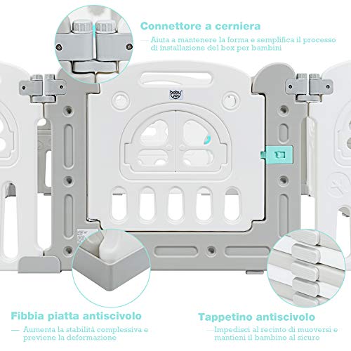 COSTWAY Box per Bambini Recinto di Gioco, Parco