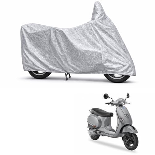 Image of 100% Waterproof Two Wheeler Body Cover Multi Layered Fabric Designed for Vespa Urban Club | Belt Buckle Lock | Silver Mag