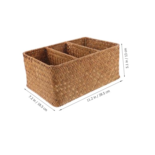 Panier de rangement en herbe marine à 3 compartiments pour trier vos accessoires - 3
