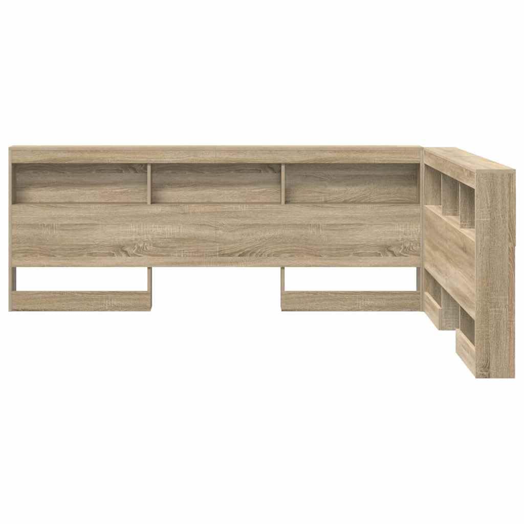vidaXL Testata Contenitore Rovere Sonoma 140 cm Legno Multistrato, Mobile per Camera, Testata Rettangolare, soluzioni salvaspazio, Organizer Funzionale, Stile Minimalista