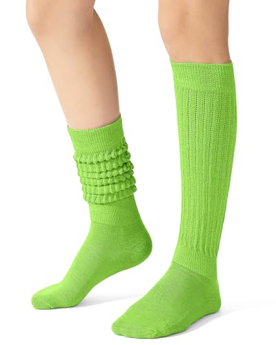 Image of HASMES Women Slouch Socks Knee High Boot Long Tube Scrunch Socks for Woman