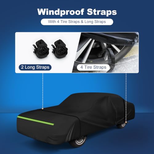 Image of QUNSUNUS Car Cover for Oldsmobile Cutlass 1978-1997 with Cotton Lining | Waterproof Outdoor All Weather Cutlass Car Covers, Heavy 420D Oxford Full Cutlass Supreme Car Cover, with Zipper and Straps