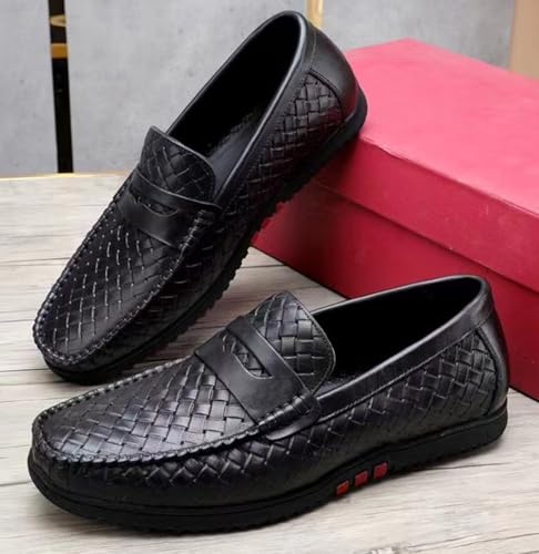 Santimon Mens Casual Shoes Leather Penny Loafers Slip On Shoes for Men-Comfort Breathable Walking Mocasines Summer Driving Boat Shoes3