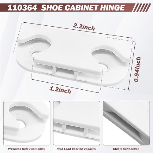 Image of Shoe Cabinet Hinge and Stopper Replacement Part #110364 and #116713
