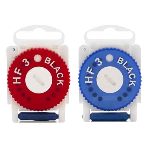Packung mit 2 HF3-Hörgerätefiltern: Rot + Blau, Ohrenschmalzschutz, blockiert Wachs und schützt das Hörgerät, HF3 Black Cerume Filter (Blau + Rot)