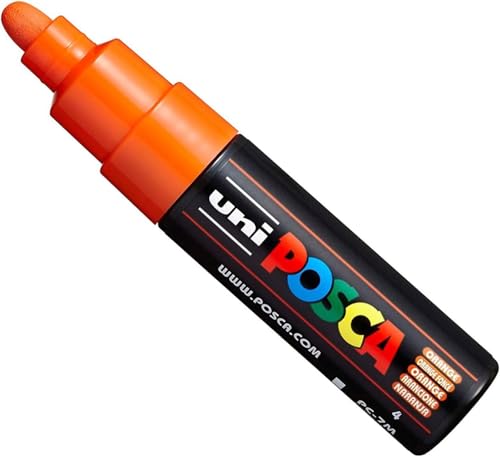 Uni POSCA PC-7M Paint Marker - marqueur – Large Pointe 4,5-5,5 mm – 15 couleurs Orange
